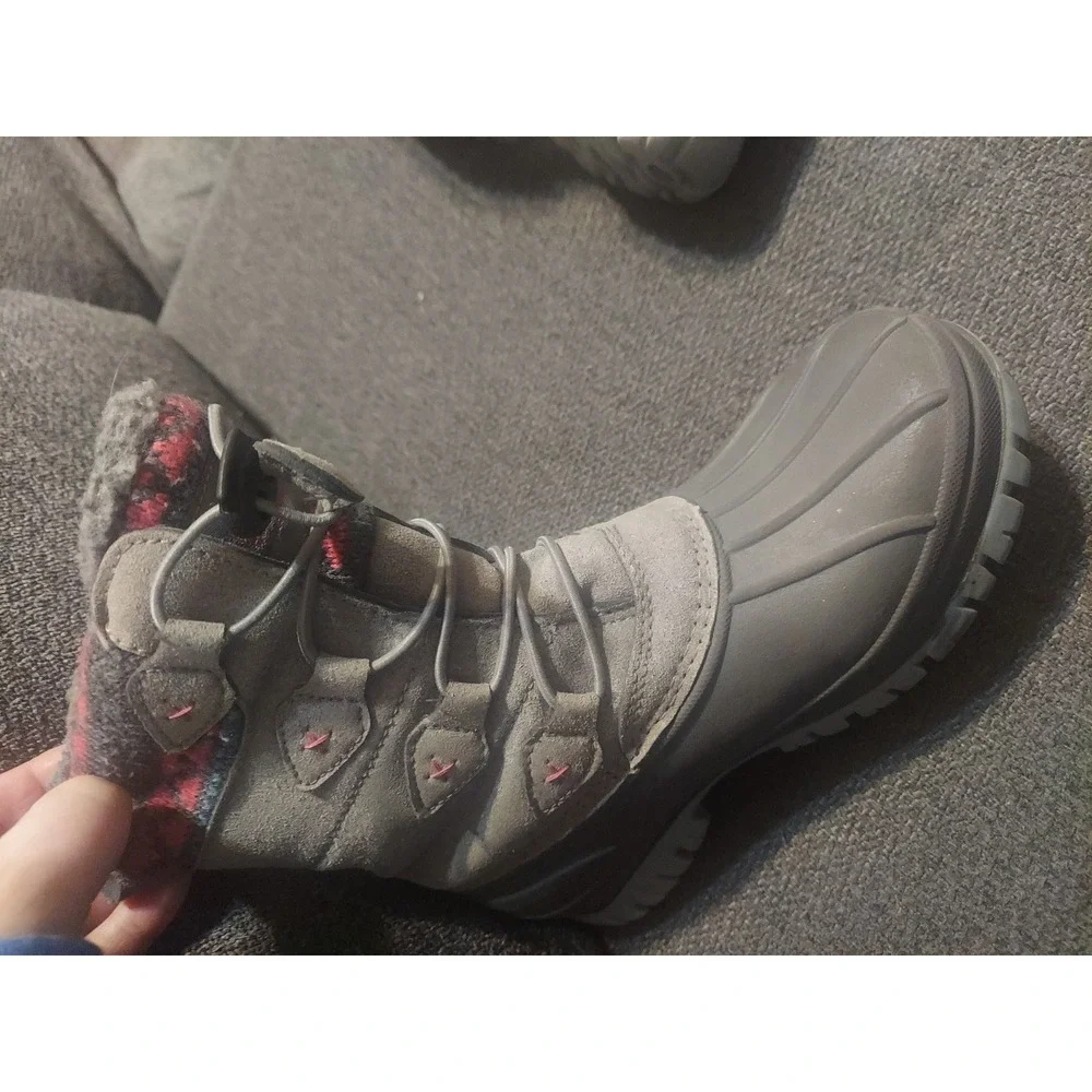 RedHead Lucerne Gray Pink Insulated Waterproof Snow Boots Kids‎ Girls Size 2-3